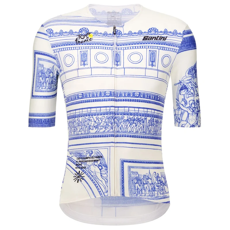 Maglia Santini Tour de France Arc de Triomphe - Bianco
