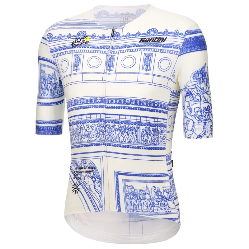 Maglia Santini Tour de France Arc de Triomphe - Bianco