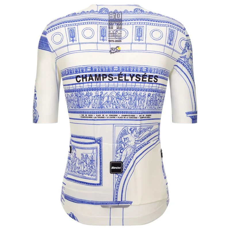 Maglia Santini Tour de France Arc de Triomphe - Bianco