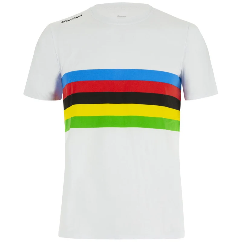 T-Shirt Santini UCI Campione del Mondo Iride - Bianco