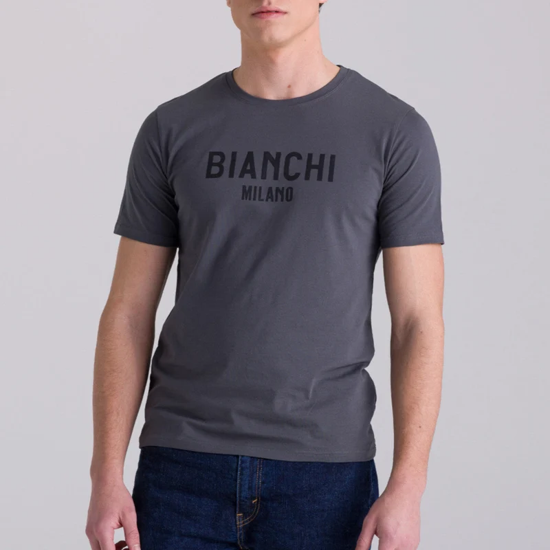 T-Shirt Bianchi Milano Fan - Grigio