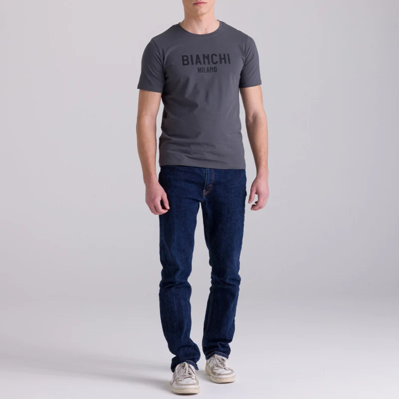 T-Shirt Bianchi Milano Fan - Grigio