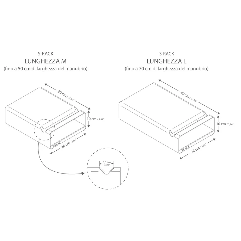 Appendibici parete Parax S-Rack M - Nero