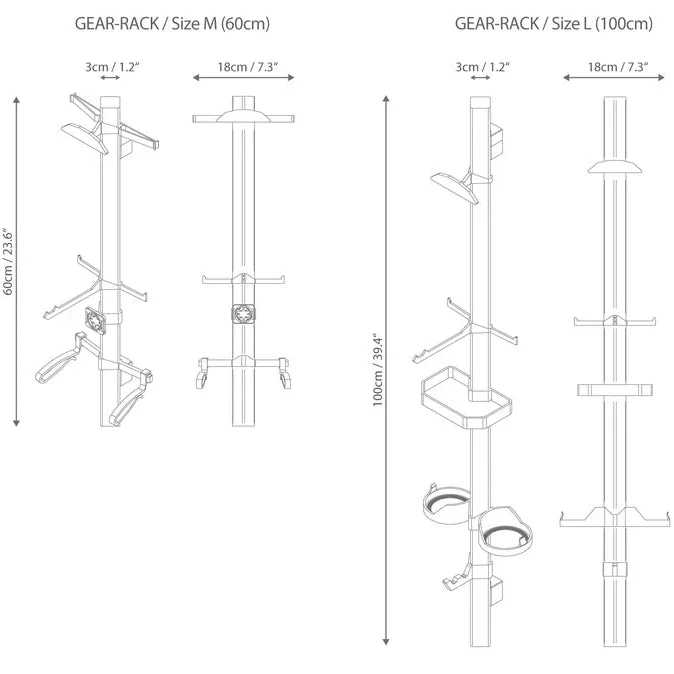 Supporto accessori Parax Gear-Rack L - Set2