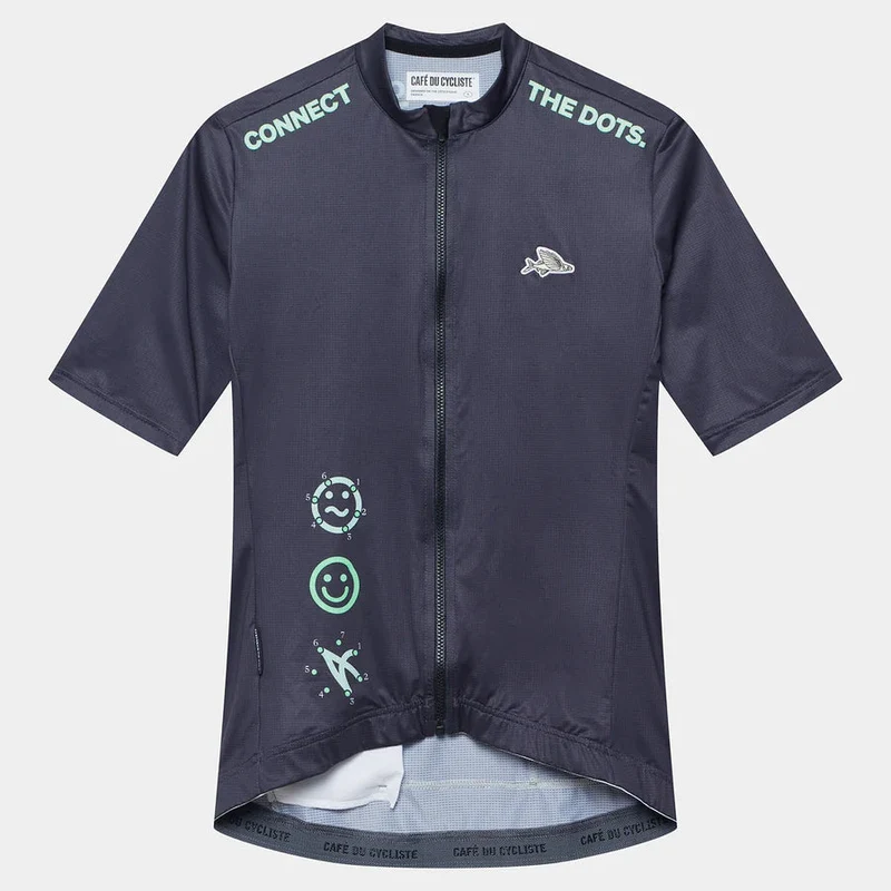 Maglia donna Cafe du Cycliste Fleurette - Blu
