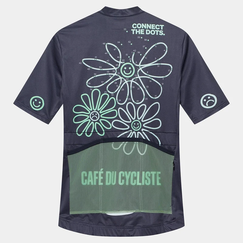 Maglia donna Cafe du Cycliste Fleurette - Blu