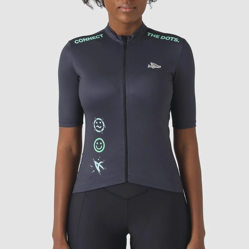 Maglia donna Cafe du Cycliste Fleurette - Blu