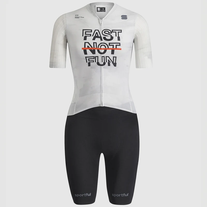 Body donna Sportful Fast Not Fun - Bianco