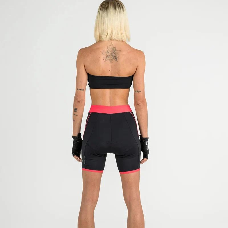 Pantaloncini donna Rh+ Pista - Nero rosa