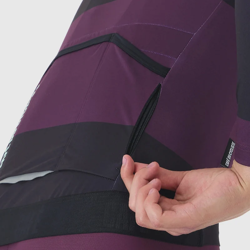 Maglia maniche lunghe Cafe du Cycliste Constance - Viola