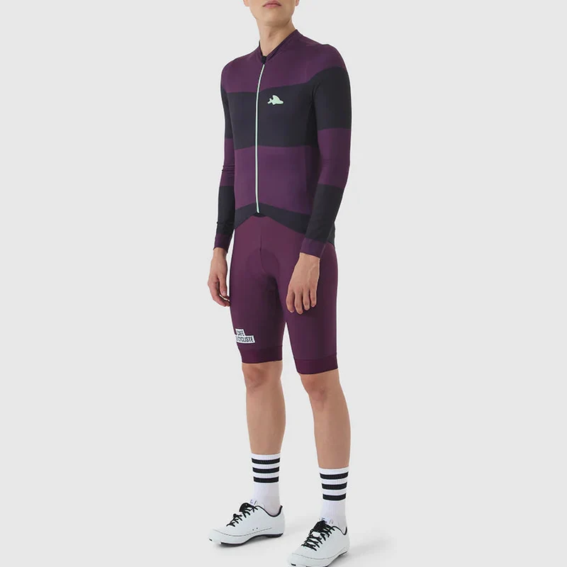Maglia maniche lunghe Cafe du Cycliste Constance - Viola