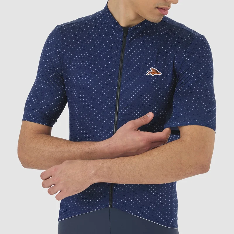 Maglia Cafe du Cycliste Fleurette - Blu scuro