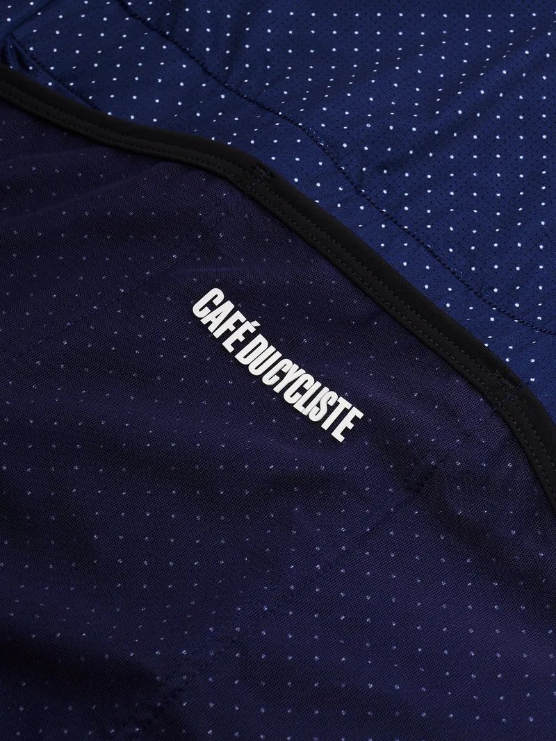 Maglia Cafe du Cycliste Fleurette - Blu scuro