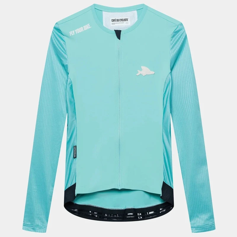 Maglia donna maniche lunghe Cafe du Cycliste Roxane - Azzurro