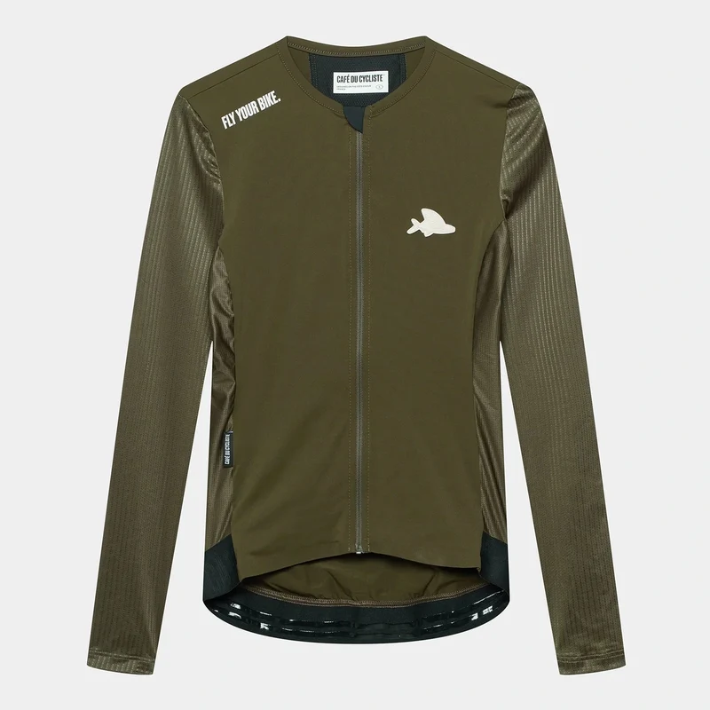 Maglia donna maniche lunghe Cafe du Cycliste Roxane - Verde