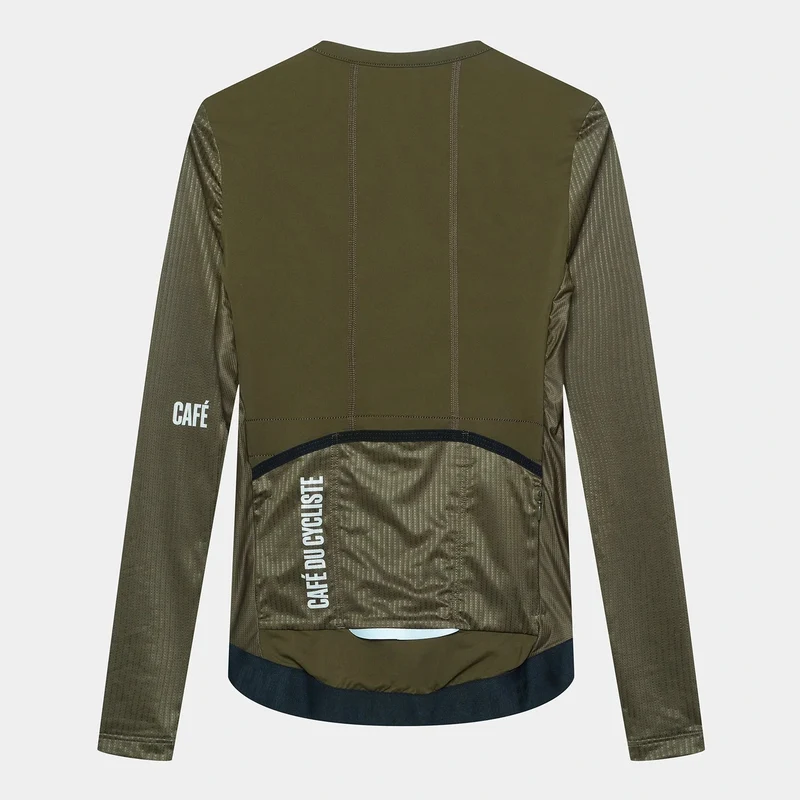 Maglia donna maniche lunghe Cafe du Cycliste Roxane - Verde