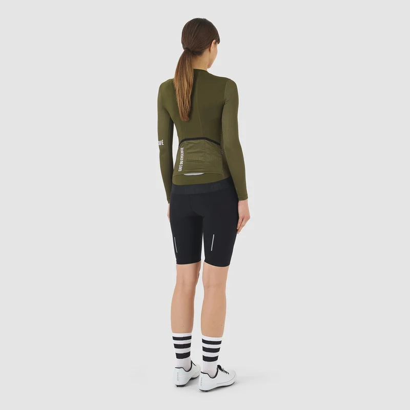 Maglia donna maniche lunghe Cafe du Cycliste Roxane - Verde