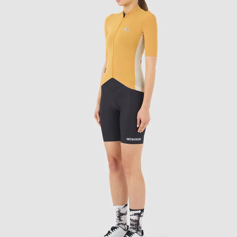 Maglia donna Cafe du Cycliste Romy - Giallo