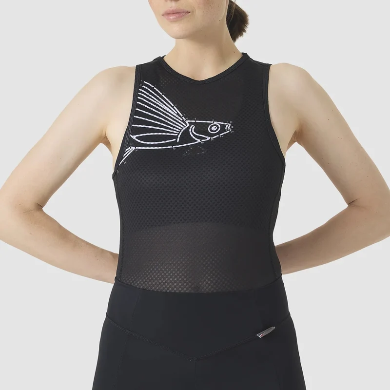 Maglia intima senza maniche donna Cafe du Cycliste Liliane - Nero