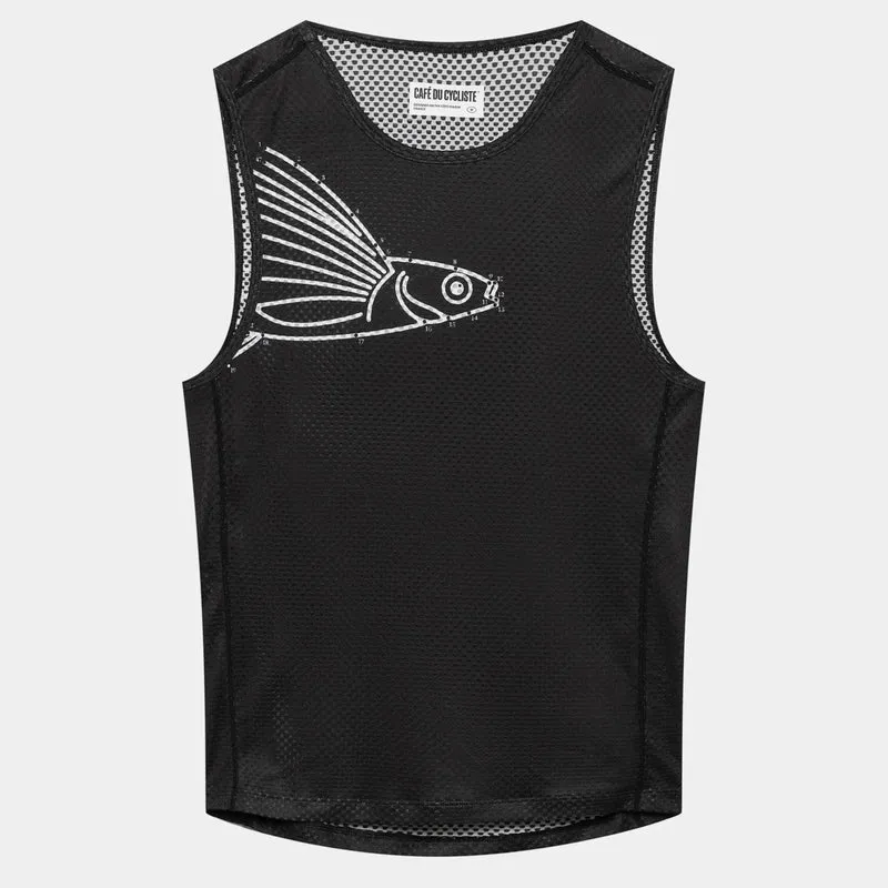 Maglia intima senza maniche Cafe du Cycliste Liliane - Nero