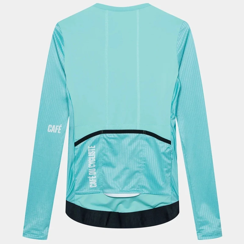 Maglia maniche lunghe Cafe du Cycliste Roxane - Azzurro
