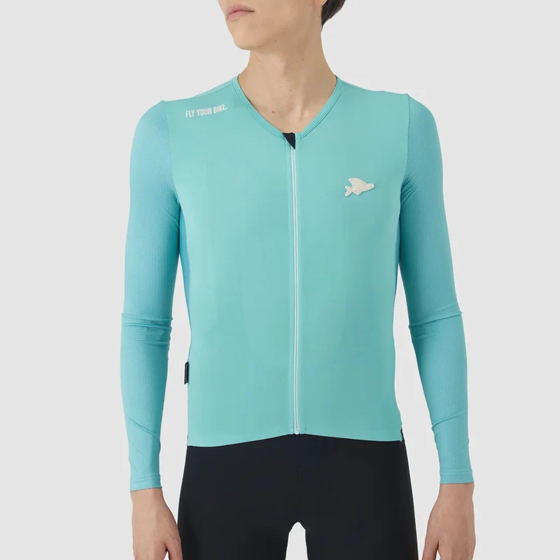 Maglia maniche lunghe Cafe du Cycliste Roxane - Azzurro