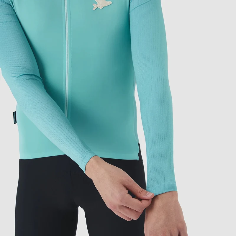 Maglia maniche lunghe Cafe du Cycliste Roxane - Azzurro