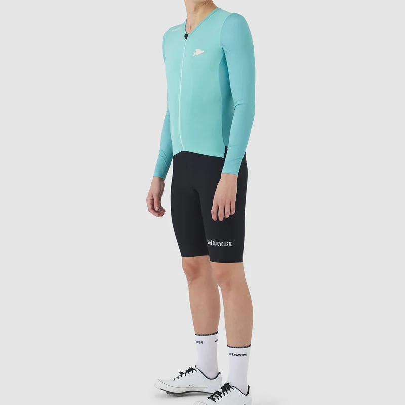 Maglia maniche lunghe Cafe du Cycliste Roxane - Azzurro