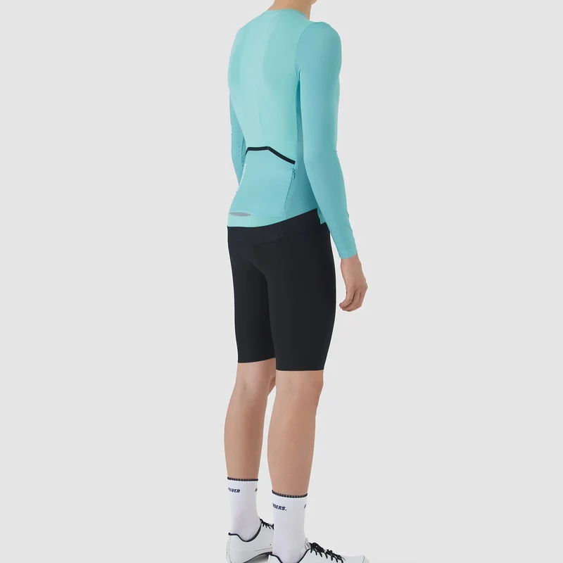 Maglia maniche lunghe Cafe du Cycliste Roxane - Azzurro
