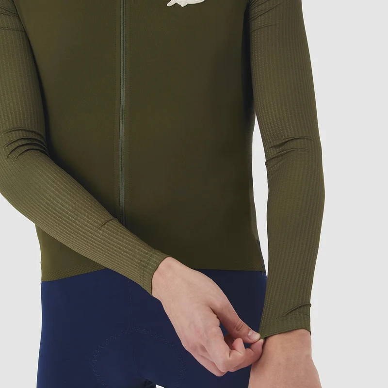 Maglia maniche lunghe Cafe du Cycliste Roxane - Verde