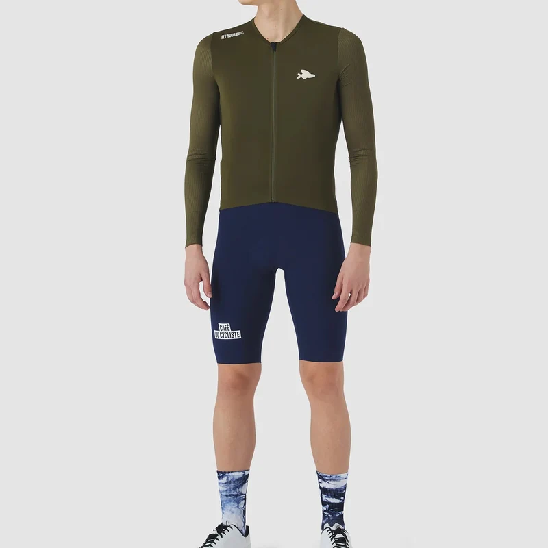 Maglia maniche lunghe Cafe du Cycliste Roxane - Verde