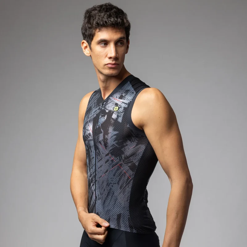 Maglia senza maniche Ale PR-E Mirror - Nero