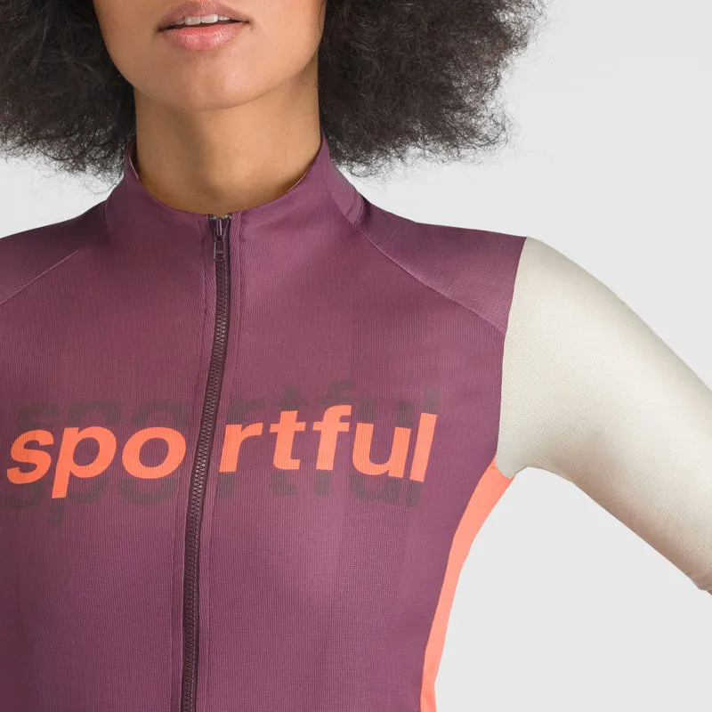 Maglia donna Sportful Supergiara Logo - Bordeaux