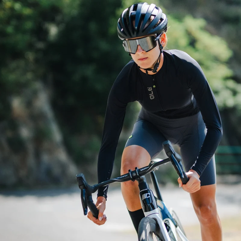 Maglia maniche lunghe donna Ale Pragma Color block - Nero nero