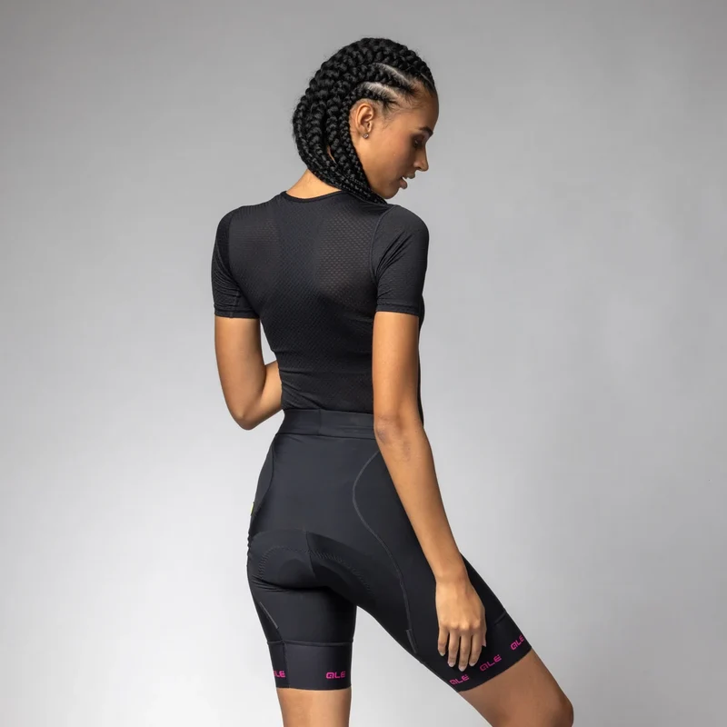 Pantaloncini donna Ale PR-E Strada 2.0 2025 - Nero fucsia