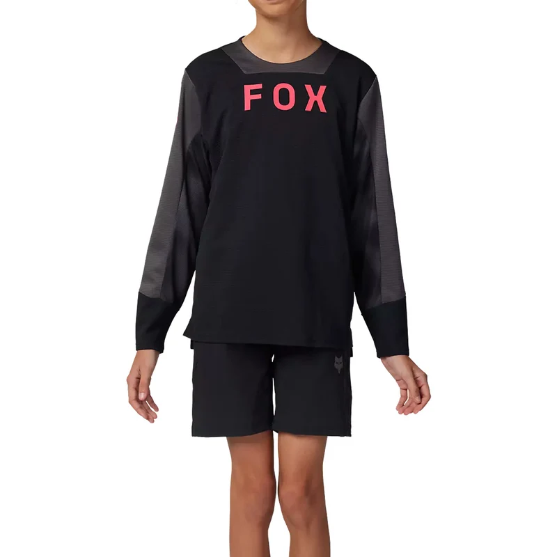 Maglia manica lunga bambino Fox Defend Taunt - Nero