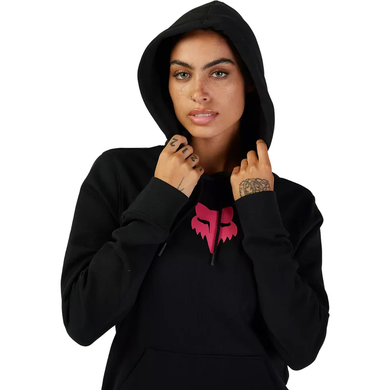 Felpa donna Fox Head - Nero rosa