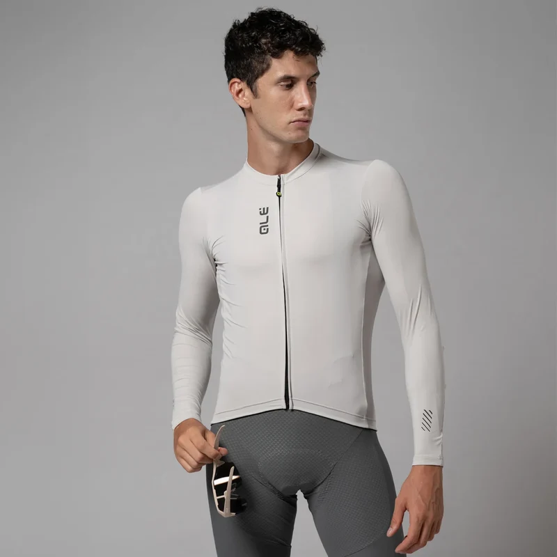 Maglia maniche lunghe Ale Pragma Color Block - Grigio chiaro