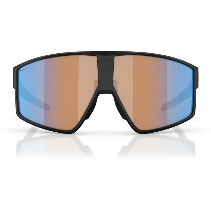 Occhiali Bliz P002 - Matt Black Coral-Orange Mirror Blue