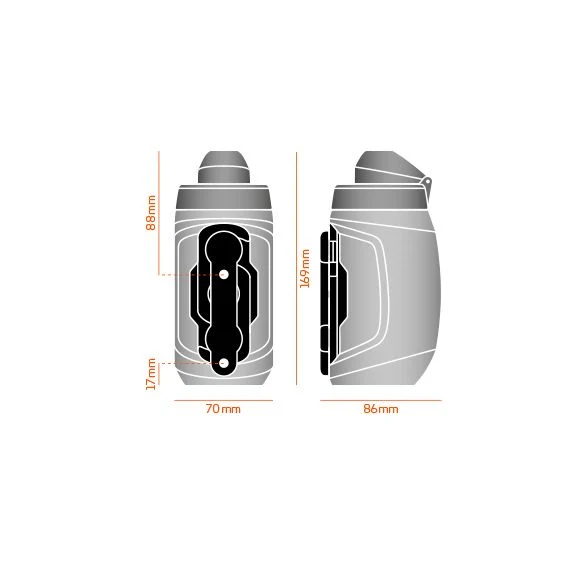 Borraccia Fidlock Twist 450 ml + bike base - Grigio