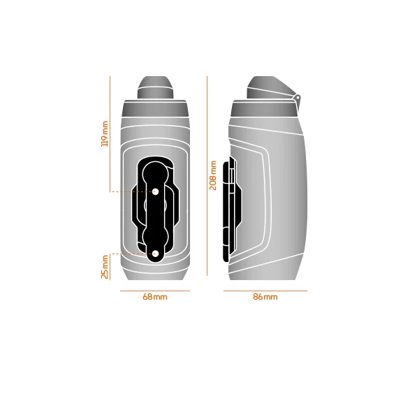 Borraccia Fidlock Twist 590 + bike base - Grigio