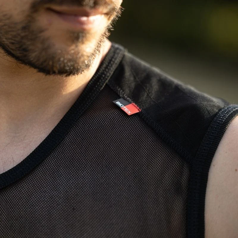 Maglia intima senza maniche Biotex Microrete Velo - Nero