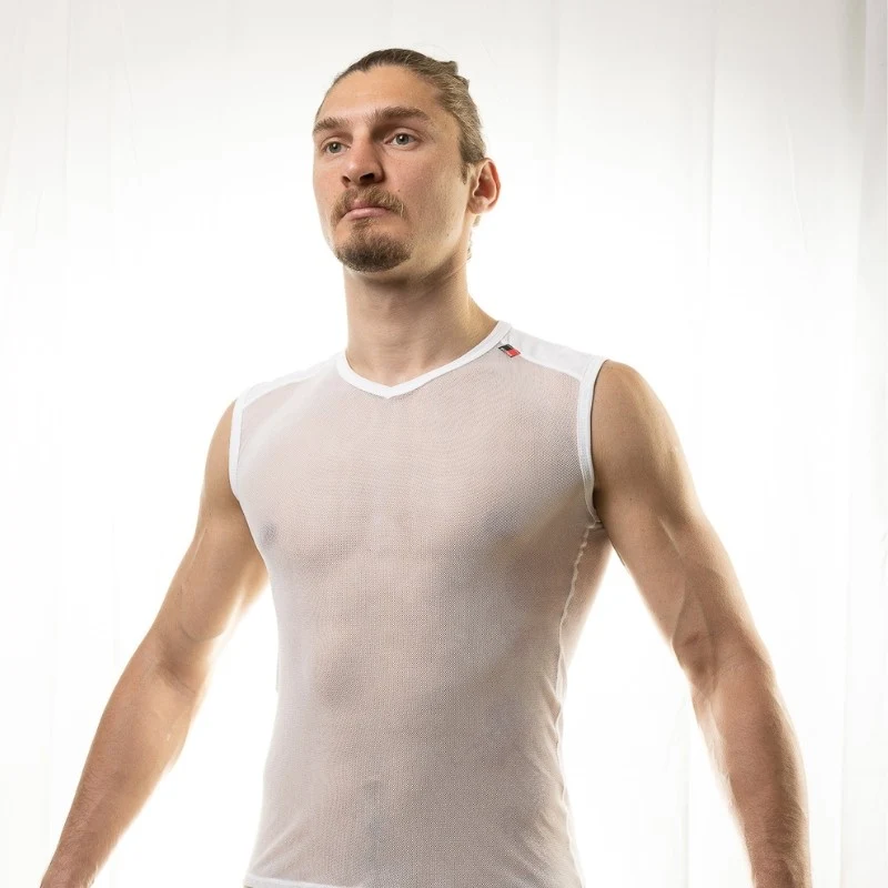 Maglia intima senza maniche Biotex Microrete Velo - Bianco
