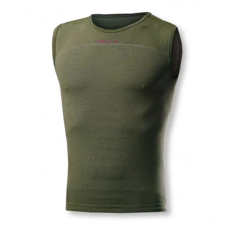 Maglia intima senza maniche Biotex + Carbon - Verde scuro