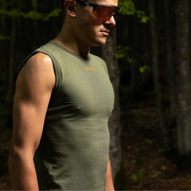Maglia intima senza maniche Biotex + Carbon - Verde scuro