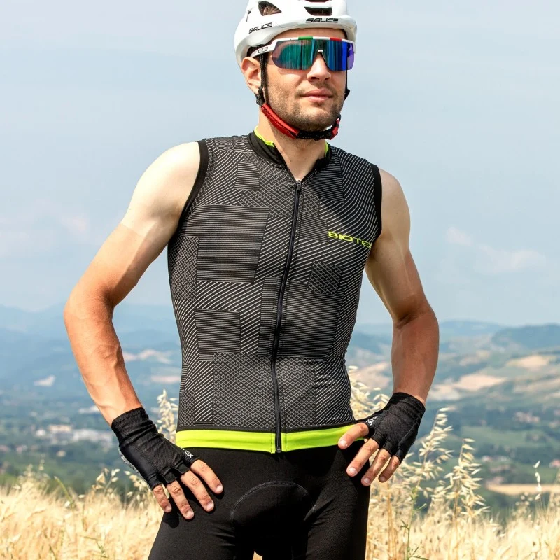 Maglia senza maniche Biotex Soffio - Nero giallo