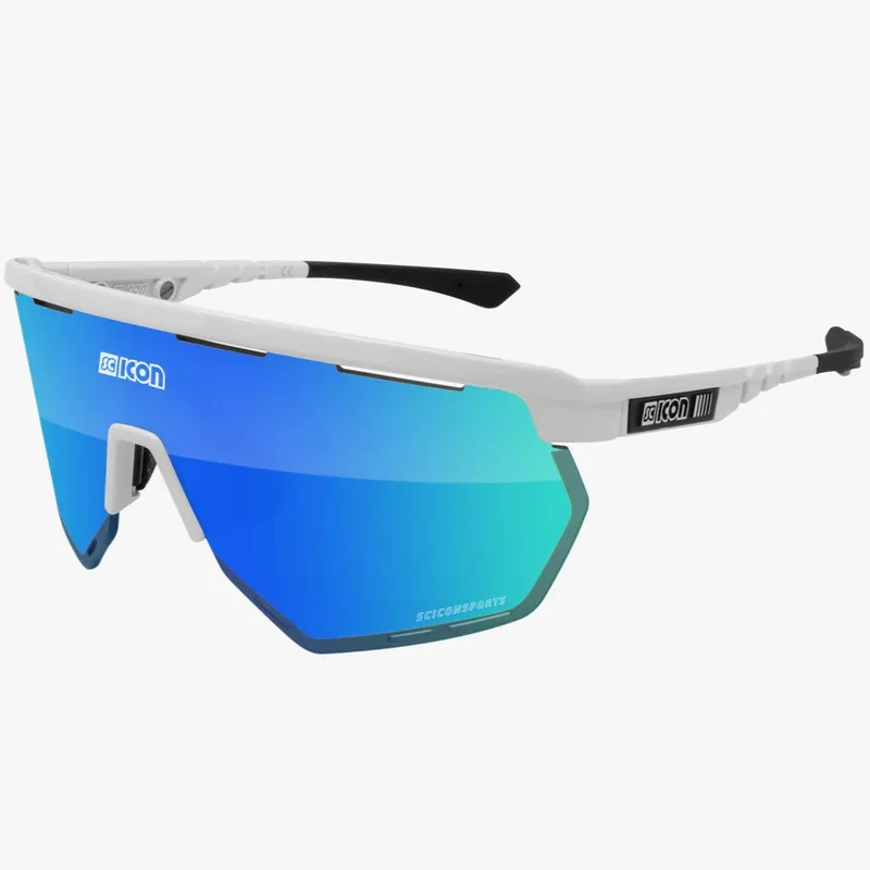 Occhiali Scicon Aerowing - Bianco multimirror blu