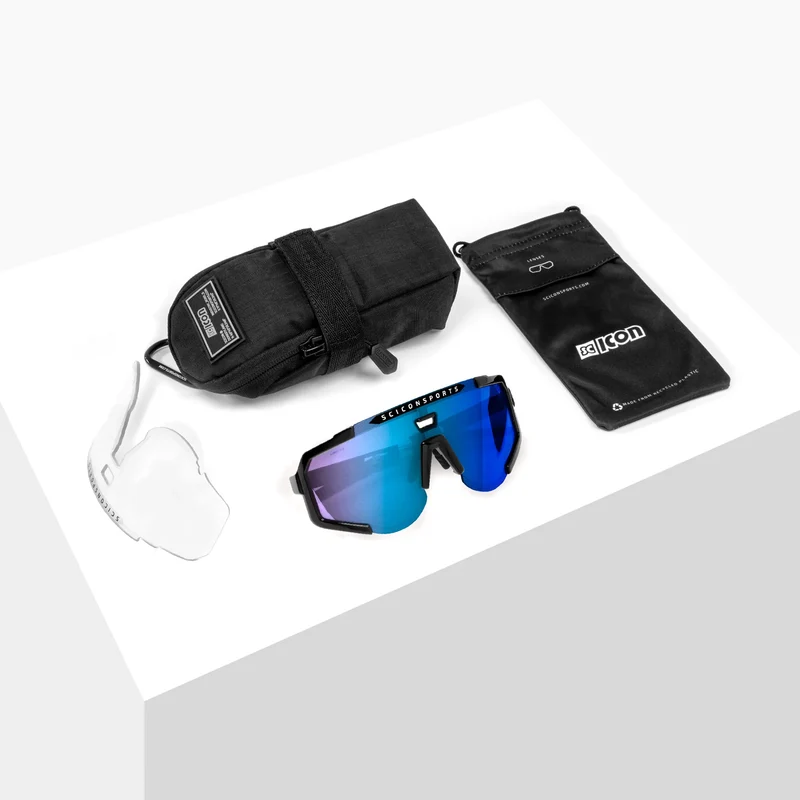 Occhiali Scicon Aeroscope - Nero Multimirror blu