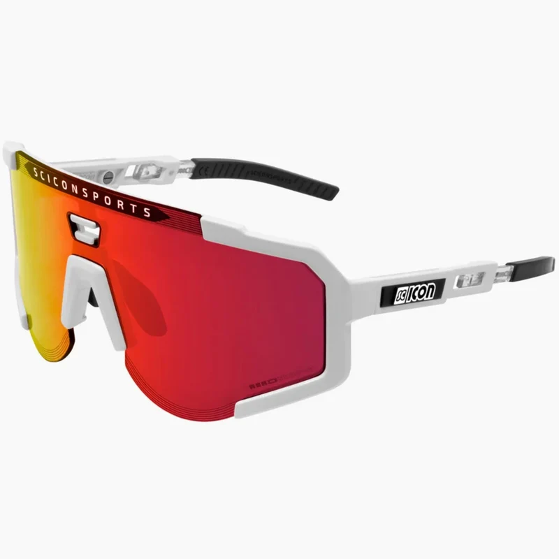 Occhiali Scicon Aeroscope - Bianco Multimirror rosso