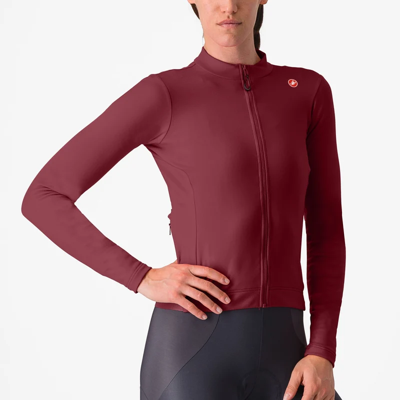 Maglia donna maniche lunghe Castelli Espresso Thermal - Bordeaux